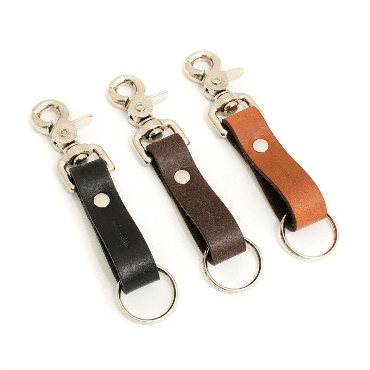 LEATHER KEY CHAIN WITH CLIP :: Handmade in the USA by Make Smith