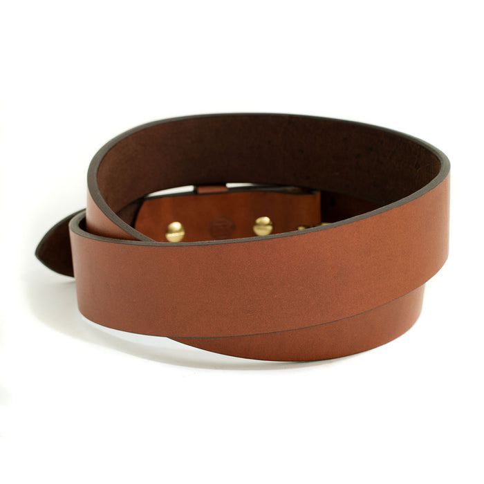 Classic Leather Belt - Brass Hardware